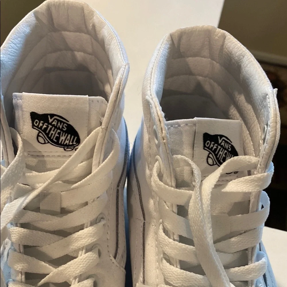 Vans Women's White Platform High-Tops - Picture 2 of 7